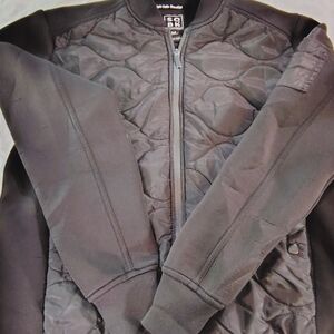 SOBK Men's Black Quilted Zip-up Bomber Jacket